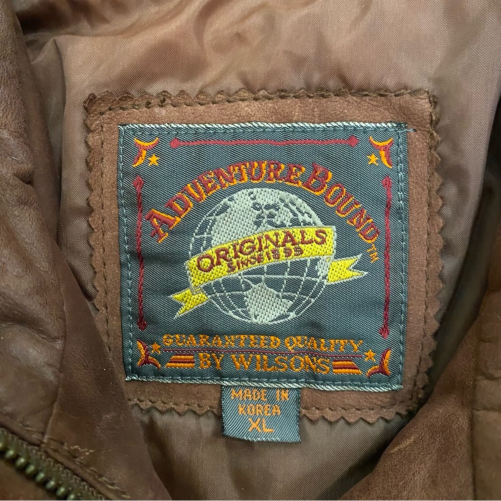 Vtg Adventure Bound Originals by Wilson’s brown leather bomber jacket - Picture 6 of 7